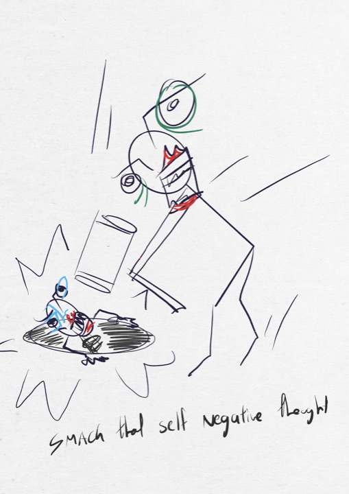 Stock Pulper diary drawing with two figures